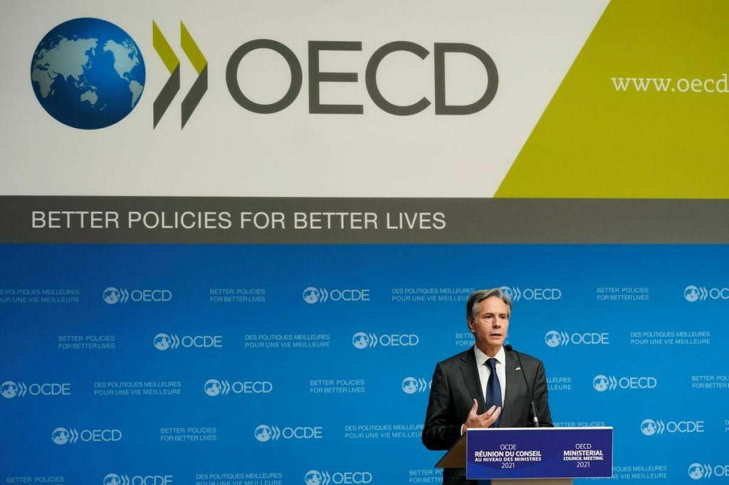 Antony Blinken na ministerskej schôdzke OECD. FOTO: Reuters