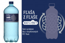 Fľaša Kláštornej Kalcia je vyrobený len z recyklovaných PET fliaš.