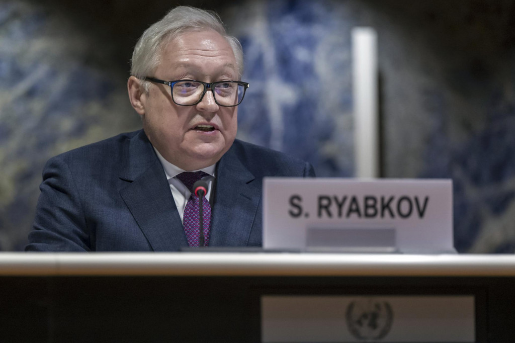 Námestník ruského ministra zahraničných vecí Sergej Riabkov počas prejavu Konferencii OSN. FOTO: TASR/AP