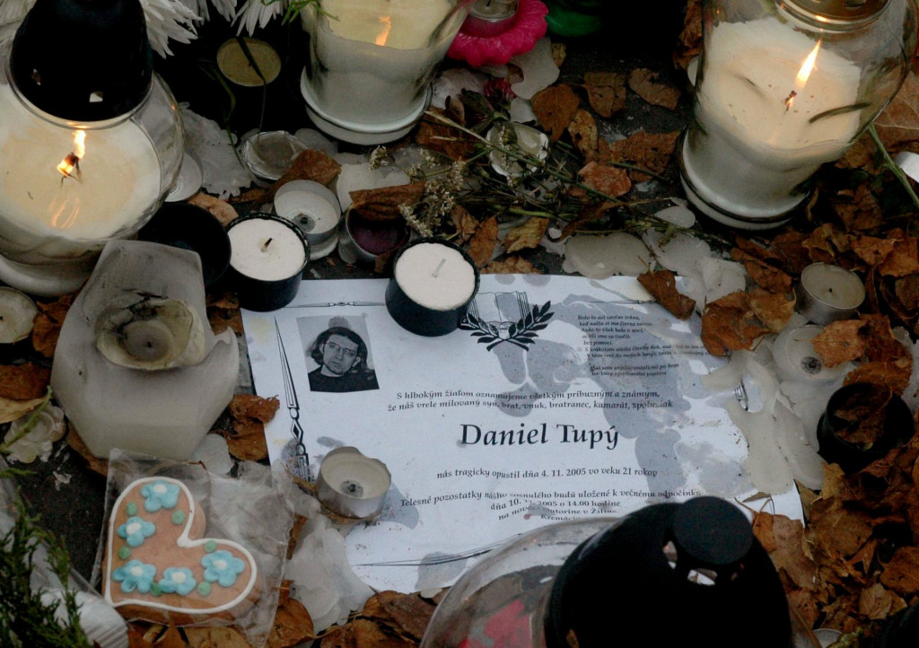 Pamätník miesta vraždy Daniela Tupého. FOTO: TASR
