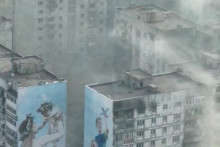 Zdevastované budovy v Bachmute. Ilustračná snímka: Reuters