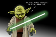 Majster Yoda a temná strana Sily. KARIKATÚRA: Ľubomír Kotrha