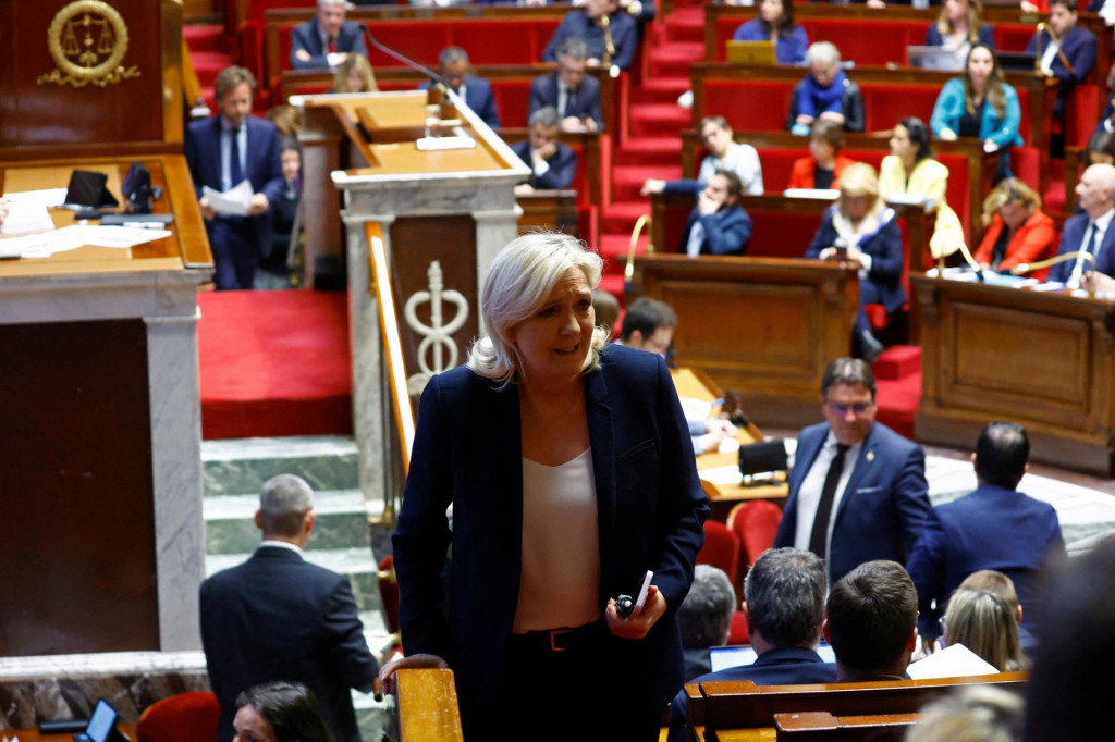 Marine Le Penová, poslankyňa parlamentu a predsedníčka francúzskej krajne pravicovej parlamentnej skupiny Národné zhromaždenie. FOTO: Reuters