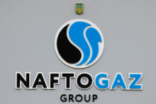 Logo ukrajinskej štátnej energetickej spoločnosti Naftogaz. FOTO: Reuters