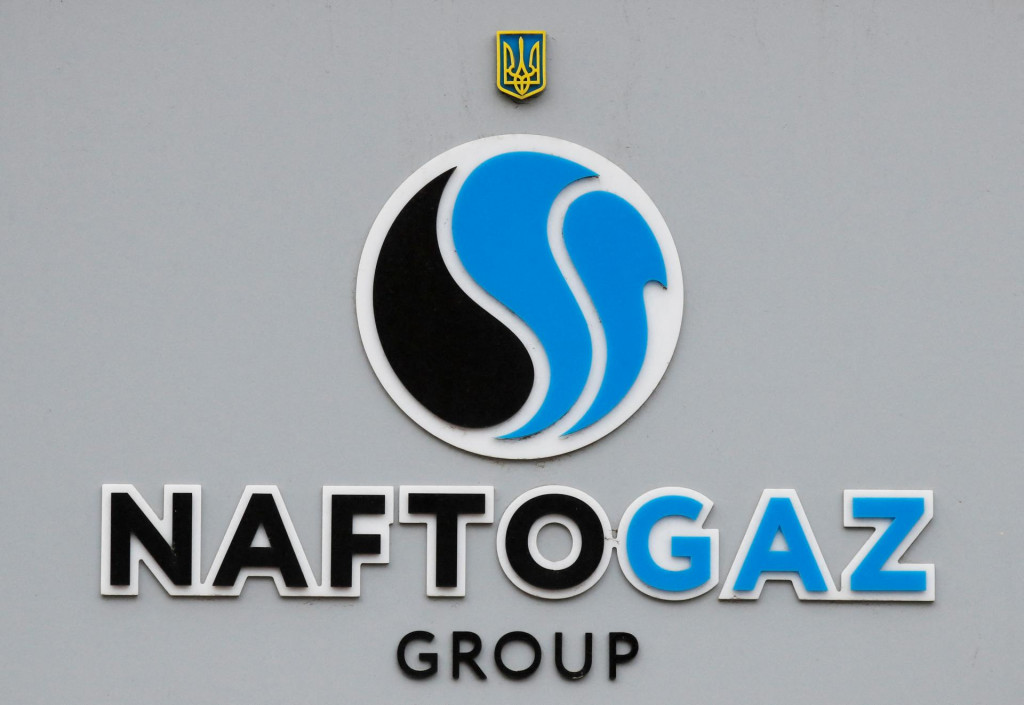 Logo ukrajinskej štátnej energetickej spoločnosti Naftogaz. FOTO: Reuters