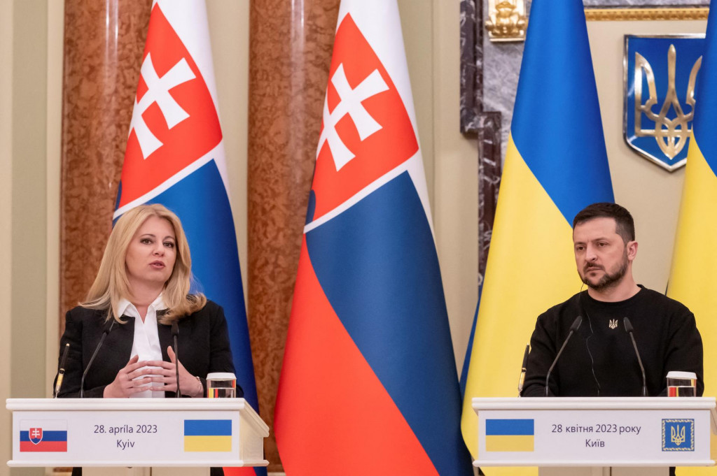 Prezidentka Zuzana Čaputová a ukrajinský prezident Volodymyr Zelenskyj. FOTO: Reuters