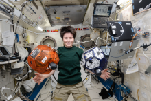 Astronautka Peggy Whitson na Medzinárodnej vesmírnej stanici.