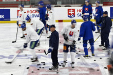 Príprava slovenských hokejistov pred MS. FOTO: TASR/Radovan Stoklasa