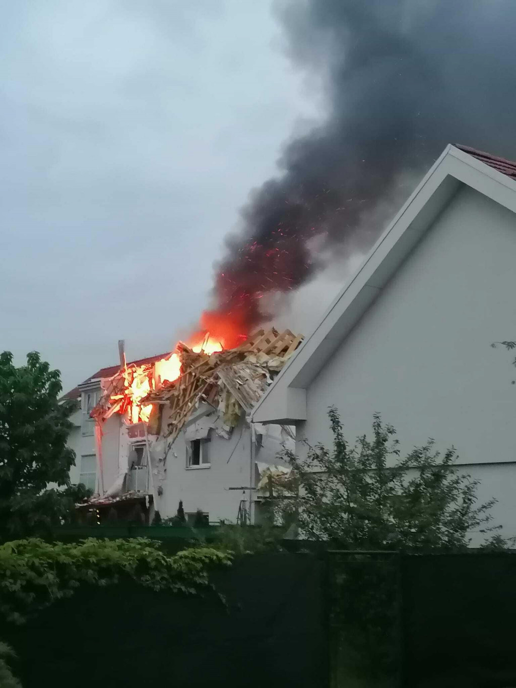 Výbuch plynu v obci Biely Kostol. FOTO: Facebook Obce Biely Kostol