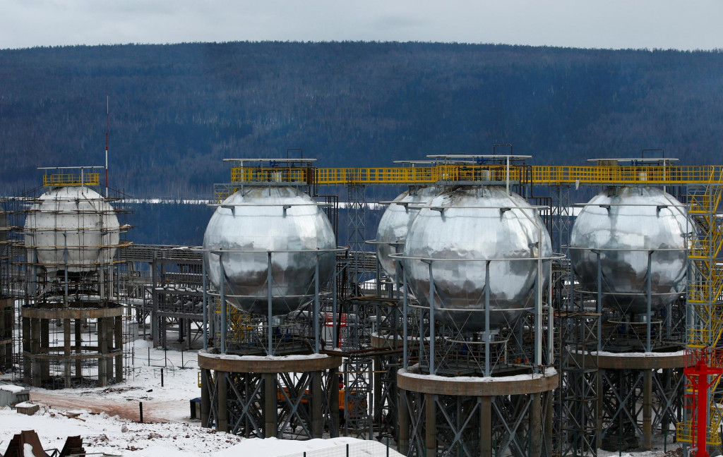 Tanky pre skvapalnený zemný plyn v Irkutskom regióne v Rusku. FOTO: Reuters