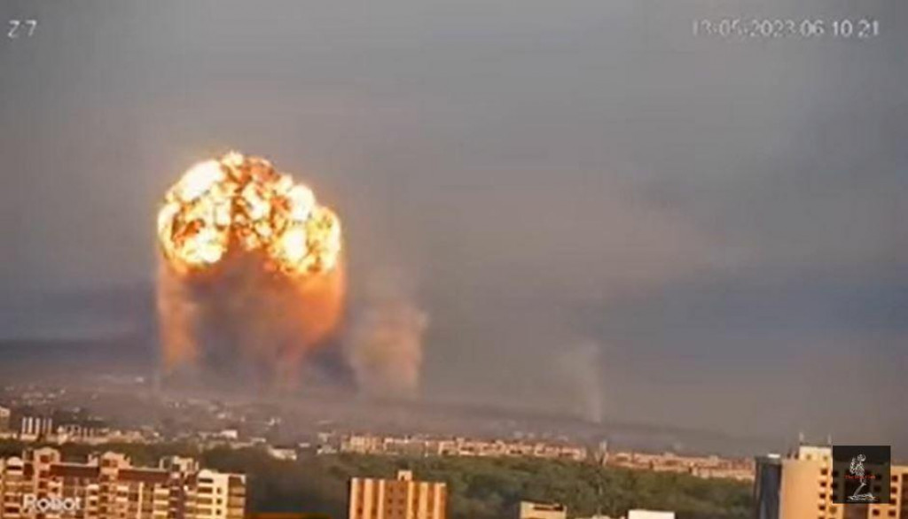 Výbuch v meste Chmeľnyckyj. Reprofoto: Youtube