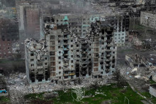Letecký pohľad ukazuje ničenia v meste Bakhmut v prvej línii. FOTO: Ukrajinské ozbrojené sily
