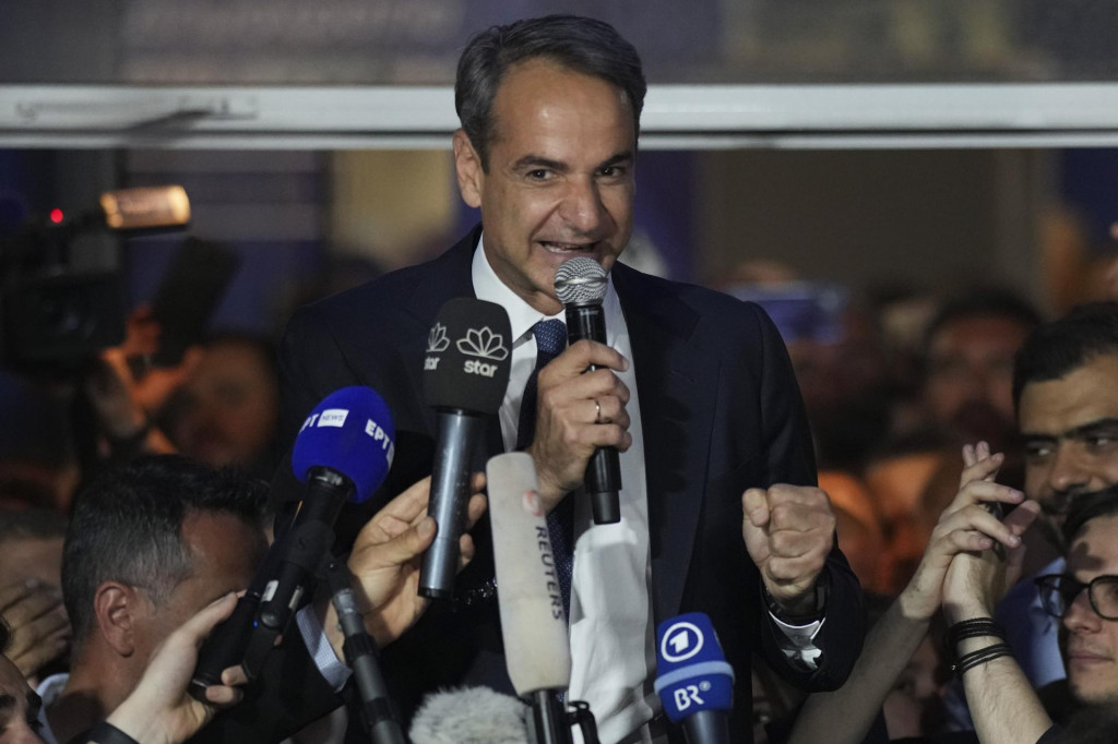 Grécky premiér a líder strany Nová demokracia Kyriakos Mitsotakis. FOTO: TASR/AP
