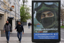 Propagácia služby v ruskej armáde v Moskve. FOTO: Reuters