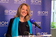 Novozvolená generálna riaditeľka Medzinárodnej organizácie pre migráciu Amy Popeová. FOTO: Reuters