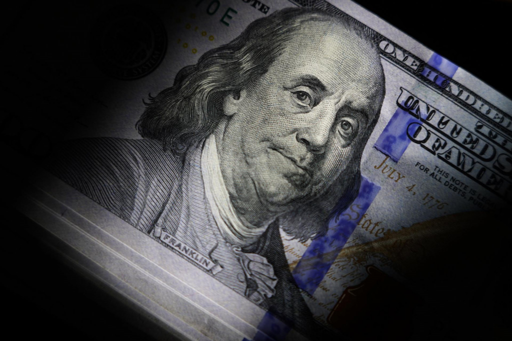 Portrét Benjamina Franklina na 100 dolárovej bankovke. FOTO: TASR/AP