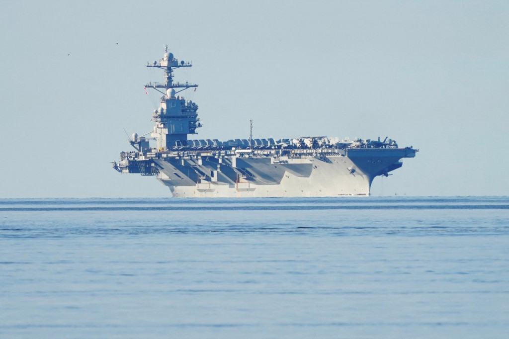 Americk&aacute; lietadlov&aacute; loď USS Gerald R. Ford. FOTO: Reuters