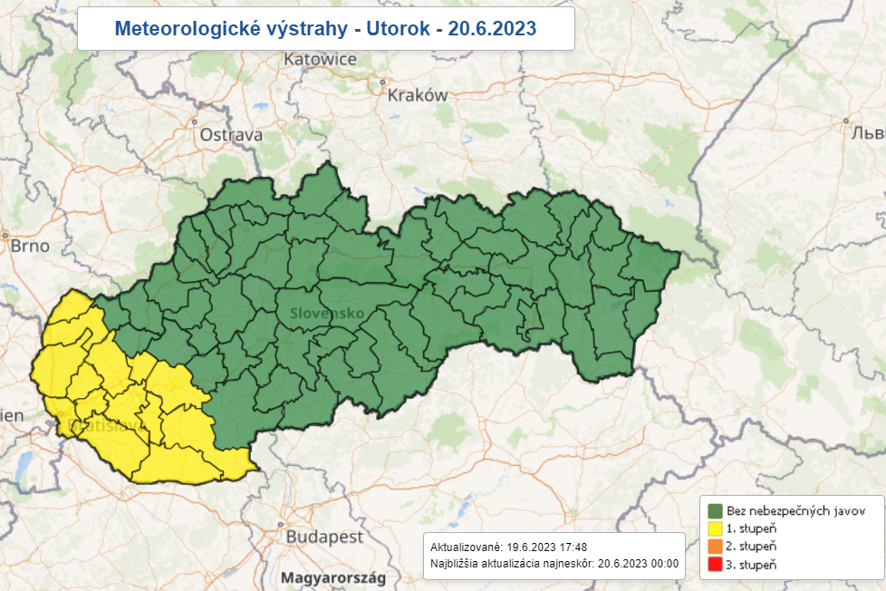Na západe Slovenska môže byť v utorok až 33 stupňov