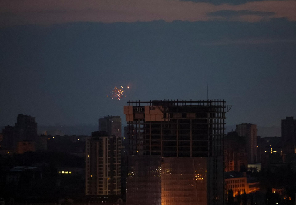 Explózia dronu nad Kyjevom. Ilustračné foto: REUTERS