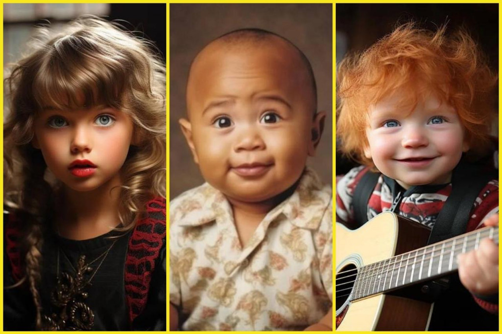 AI vytvorila detské fotografie známych celebrít