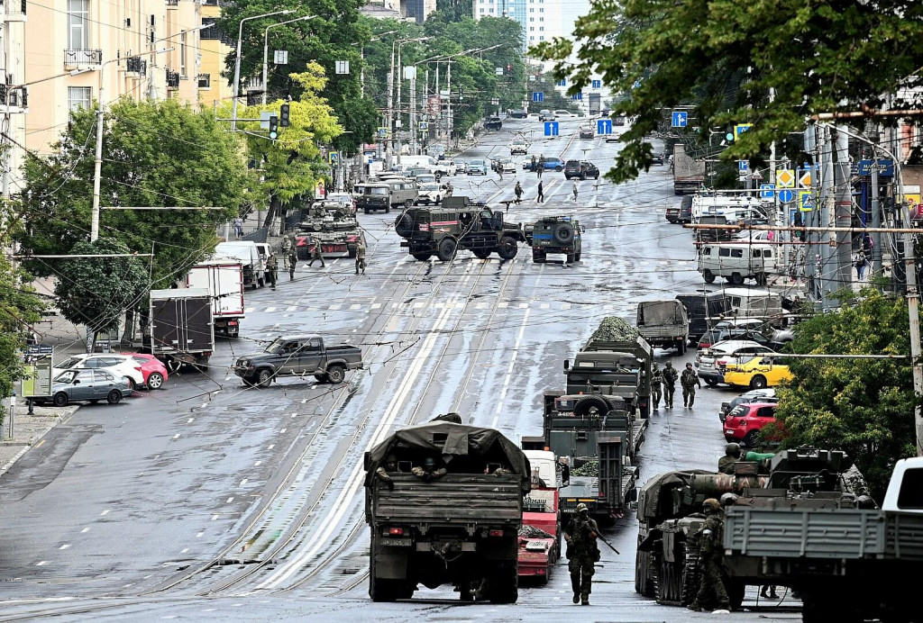 Jednotky wagnerovcov v Rostove nad Donom (24. júna 2023)
FOTO: Reuters