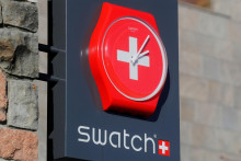 Logo švajčiarskeho výrobcu hodiniek Swatch. FOTO: Reuters