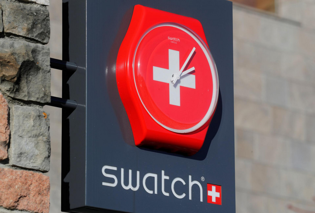 Logo švajčiarskeho výrobcu hodiniek Swatch. FOTO: Reuters