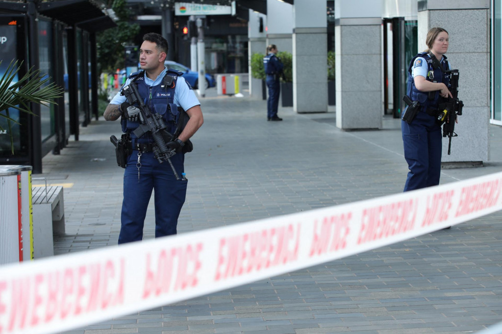 Miesto hlásenej streľby v Aucklande na Novom Zélande. FOTO: Reuters