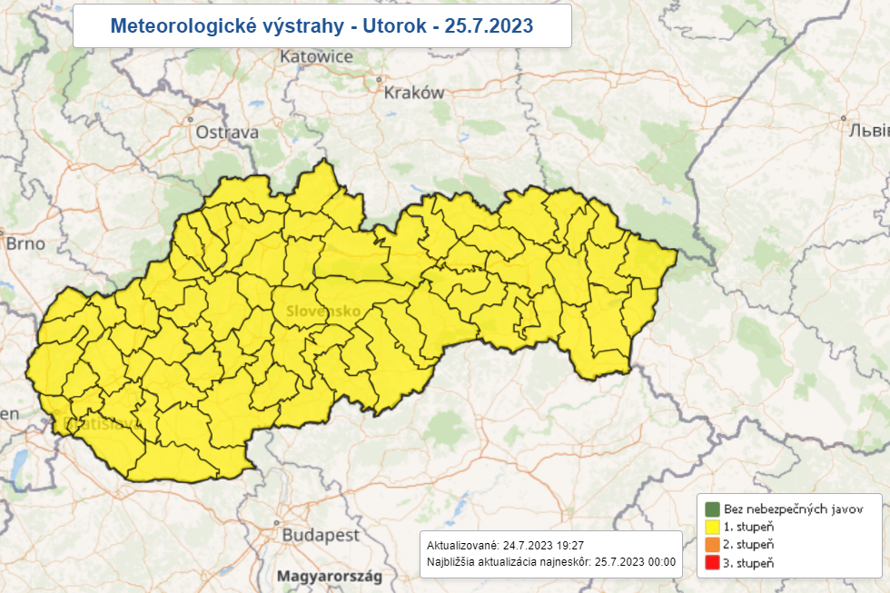 Búrky sa môžu na Slovensku vyskytnúť v noci a aj v utorok