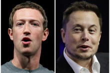 Zakladateľ Facebooku Mark Zuckerberg a vpravo šéf spoločnosti Tesla a SpaceX Elon Musk. FOTO: TASR/AP
