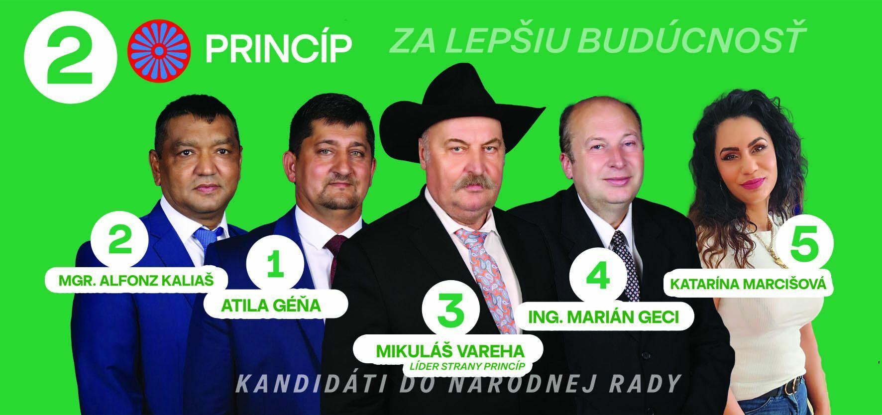 Kandidátka strany Princíp pre parlamentné voľby