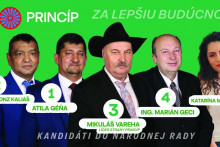 Prvá päťka kandidátky strany PRINCÍP. FOTO: FB/Mikuláš Vareha (oficiálna stránka)