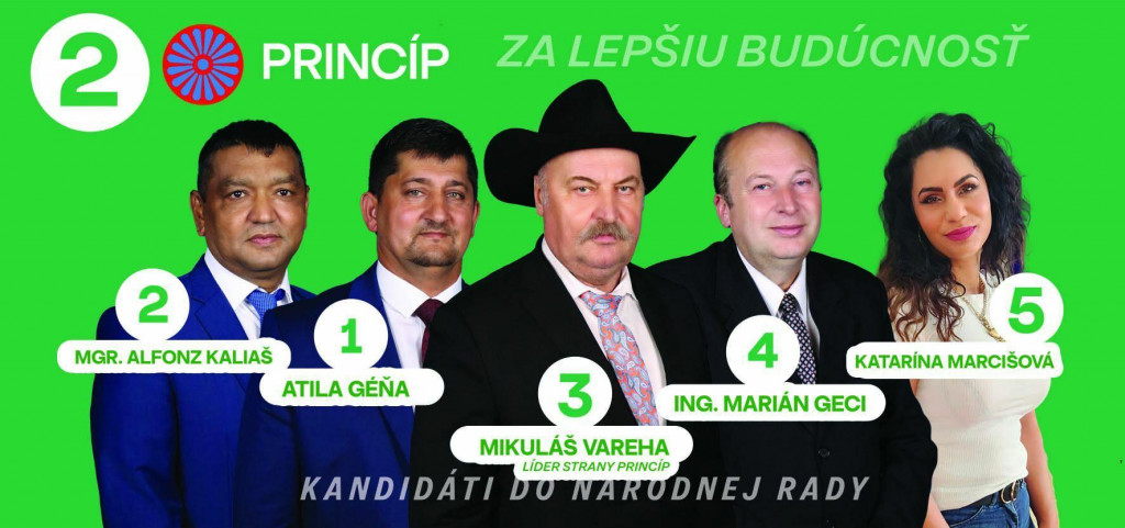 Lídrov strany Princíp Mikuláša Varehu (číslo 1) a Atilu Géňu (číslo 3) spája aj kriminálna minulosť. FOTO: FB/Mikuláš Vareha (oficiálna stránka)