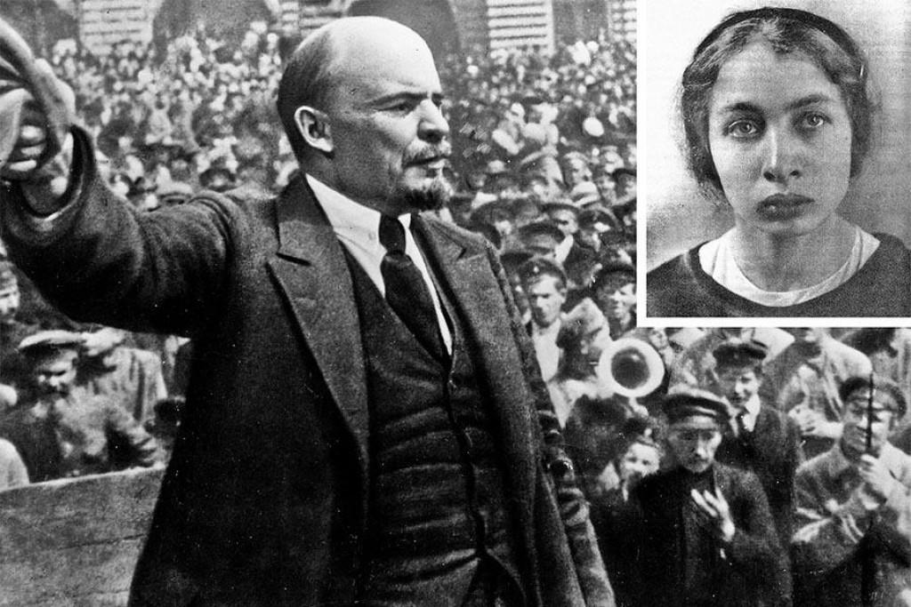 Vodca ruských boľševikov Vladimir Iľjič Lenin sa stal terčom atentátnikov už krátko po nástupe k moci, ani jeden pokus o jeho zabitie však nevyšiel. K najznámejšiemu, pri ktorom bol zranený, došlo na konci augusta 1918. Podľa oficiálnej verzie vtedy naňho strieľala Fanny Kaplanová (na snímke vpravo hore).