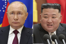 Ruský prezident Vladimir Putin a severokórejský vodca Kim Čong-un. FOTO TASR/AP