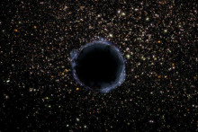 Ilustračné vyobrazenie čiernej diery v hviezdokope.