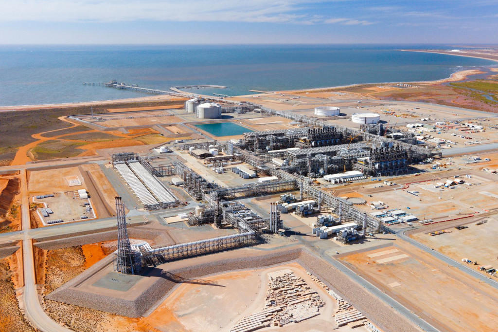 Závod Chevron Wheatstone LNG na pobreží Pilbara v západnej Austrálii. FOTO: Reuters