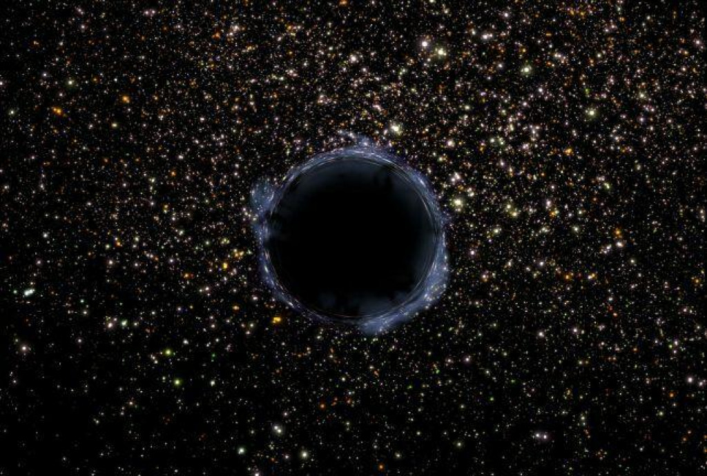 Ilustračné vyobrazenie čiernej diery v hviezdokope.