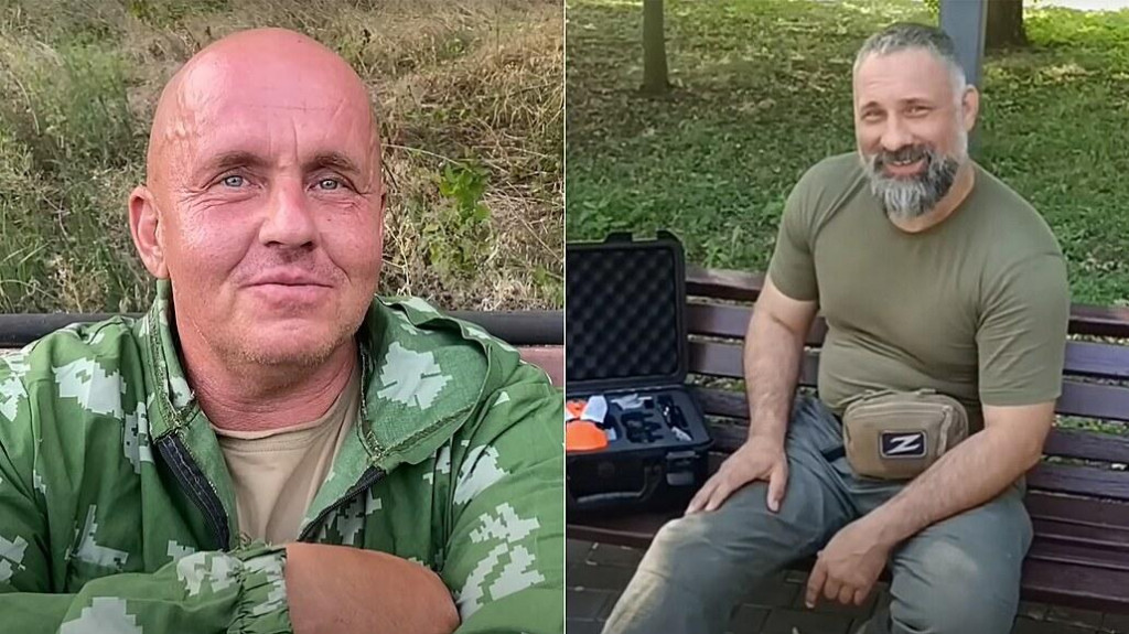 Českí bojovníci v radoch ruských separatistov Begemot (vľavo) a Kaukaz. FOTO: Youtube