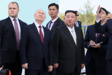 Ruský prezident Vladimir Putin severokórejský líder Kim Čong-un. FOTO: REUTERS