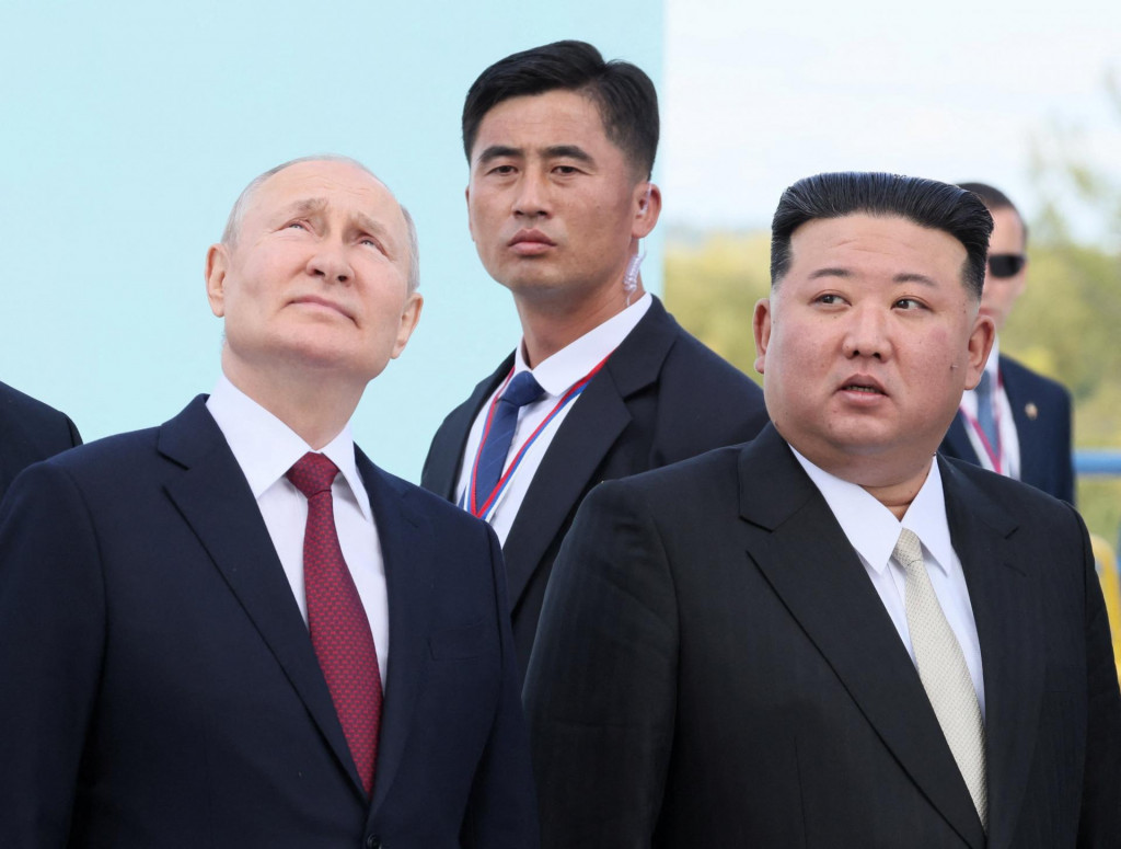 Ruský prezident Vladimir Putin a severokórejský vodca Kim Čong-un. FOTO: Reuters