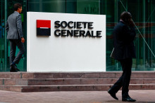 Logo francúzskej banky Societe Generale. ILUSTRAČNÉ FOTO: REUTERS