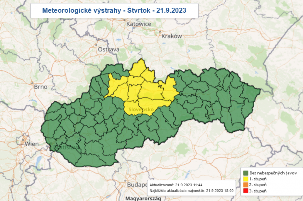 Výstraha sa týka horských oblastí v okresoch Žilina, Martin, Námestovo, Dolný Kubín, Tvrdošín, Ružomberok, Banská Bystrica, Brezno, Liptovský Mikuláš a Poprad. FOTO: SHMÚ