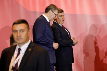 Srbský prezident Aleksandar Vučič and chorvátsky prezident Zoran Milanovič. FOTO: REUTERS