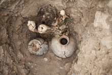 Archeologické nálezisko v rezidenčnej štvrti, kde boli objavené pozostatky tisícročnej múmie v Lime. FOTO: Reuters