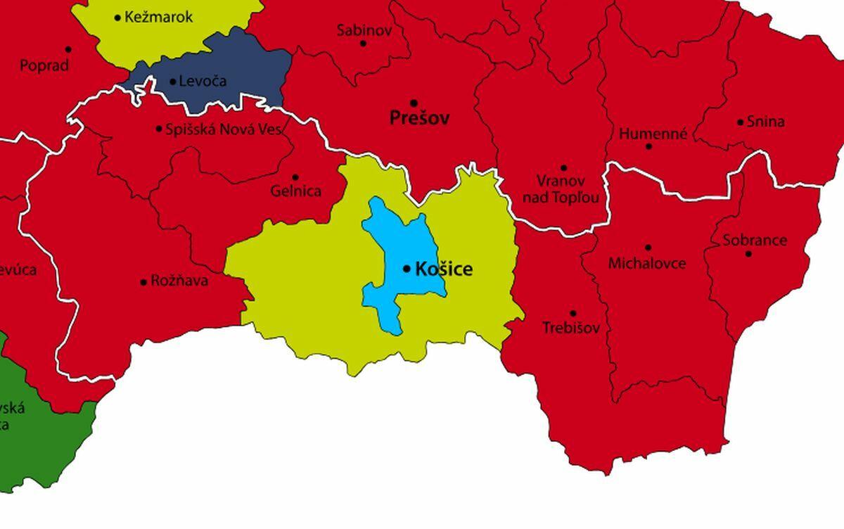 Kompletné výsledky parlamentných volieb v obciach a mestách - Košický kraj