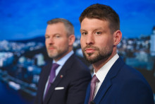 Michal Šimečka a Peter Pellegrini. FOTO: Tv Markíza/ Martin Lachkovič