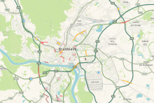 Dopravná situácia v Bratislave. ZDROJ: Waze.com