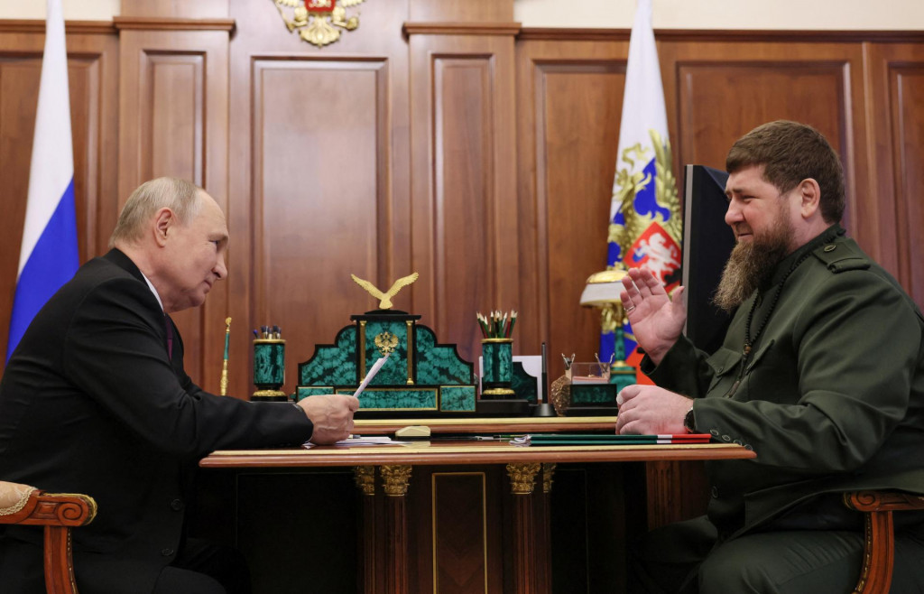 Vladimir Putin a Ramzan Kadyrov. FOTO: Reuters