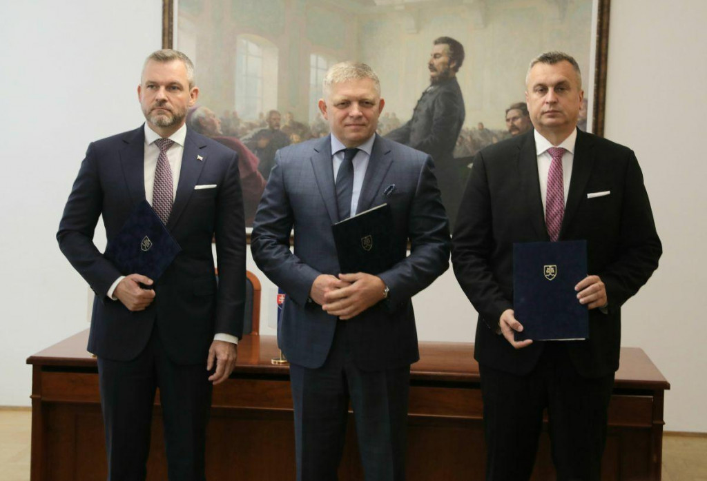 Peter Pellegrini, Robert Fico a Andrej Danko. FOTO: HN/Pavol Funt&aacute;l